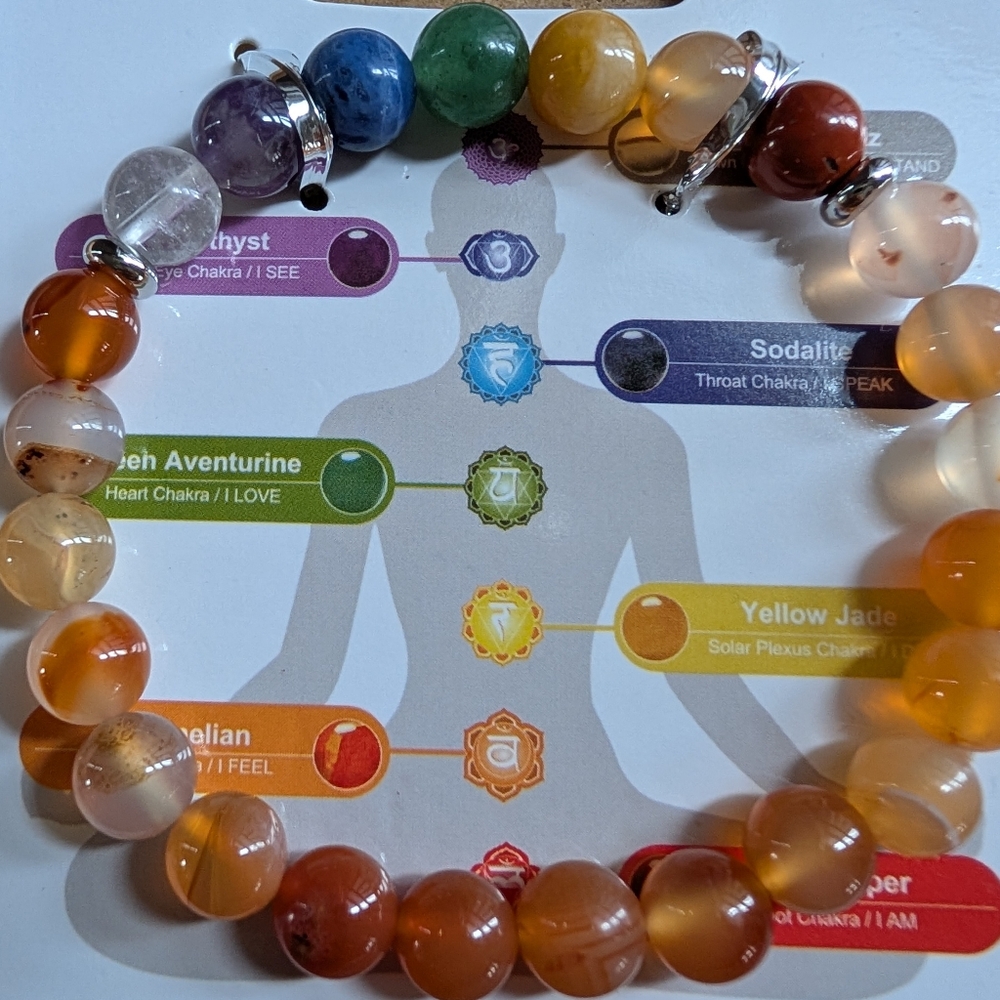 Chakra Healing Carnelian Gemstone Stretch Bracelet